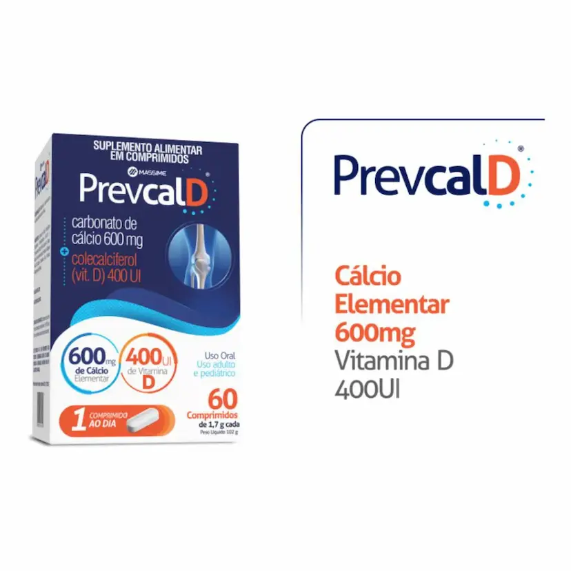 Suplemento Vitamínico PrevcalD Mássime (600mg de cálcio + 400UI de vit. D). - Imagem 2